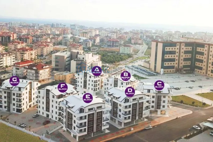 Двухкомнатная квартира с мебелью в комплексе в Оба, Алания 3 