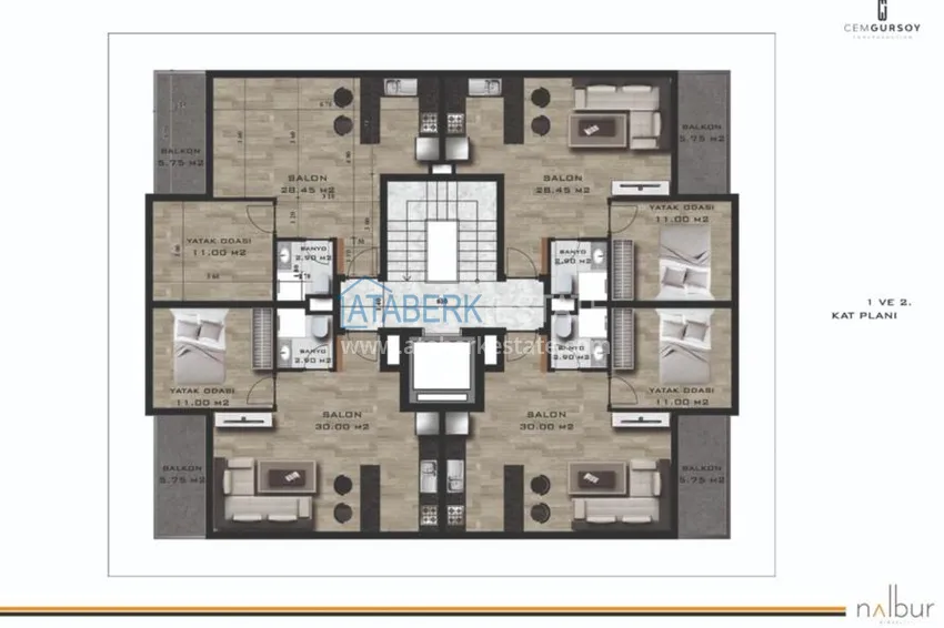 Приобрести Квартиры в центре Алании у пляжа Клеопатры 2 