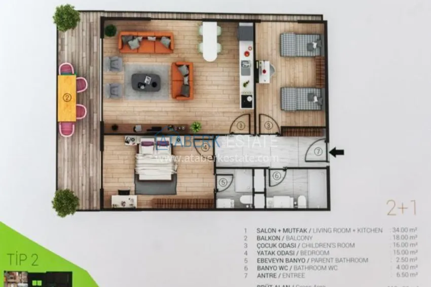 Приобрести Квартиры в Тосмуре в новом комплексе 3 