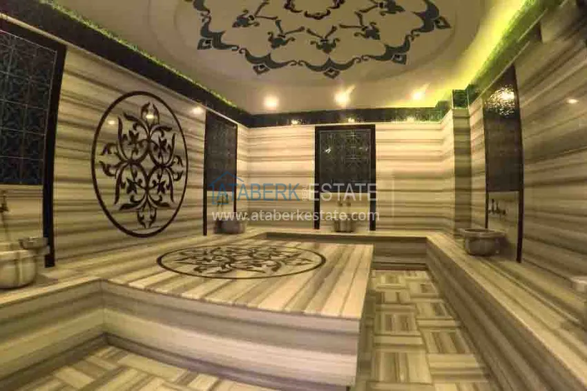 Квартира в Махмутларе меблированная с видом на море и горы в комплексе класса люкс 17 