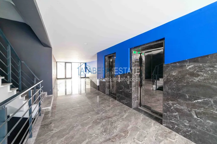 Квартира в Махмутларе с чистовой отделкой и видом на море в молодом комплексе  25 