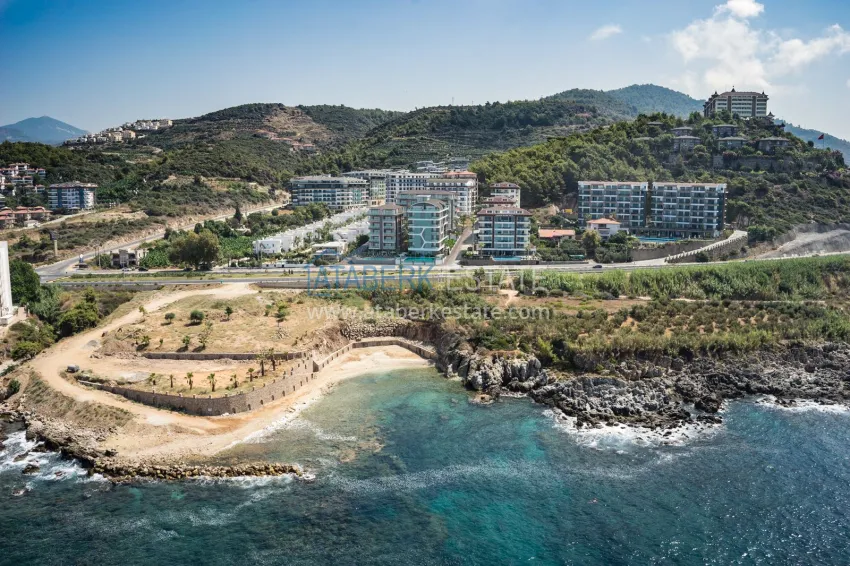 Квартира в Каргыджаке с мебелью и застекленным балконом в комплексе на первой береговой линии 3 