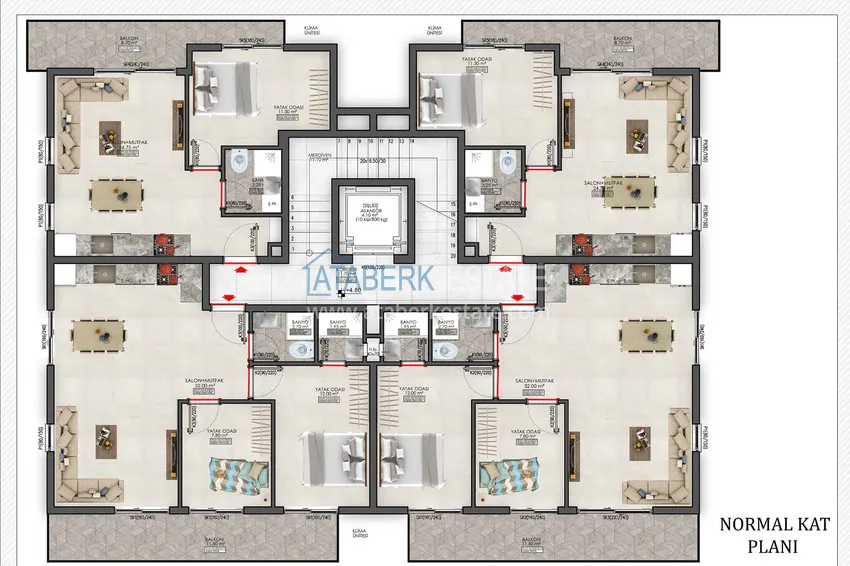 Приобрести Пентхаус-дуплекс в Махмутларе в строящемся комплексе 2 