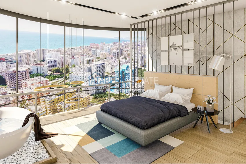 Приобрести Впечатляющий модный проект жилого комплекса в Махмутларе 3 