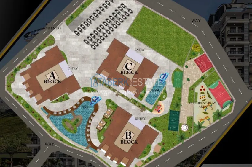 Купить дешево Впечатляющий модный проект жилого комплекса в Махмутларе 3 