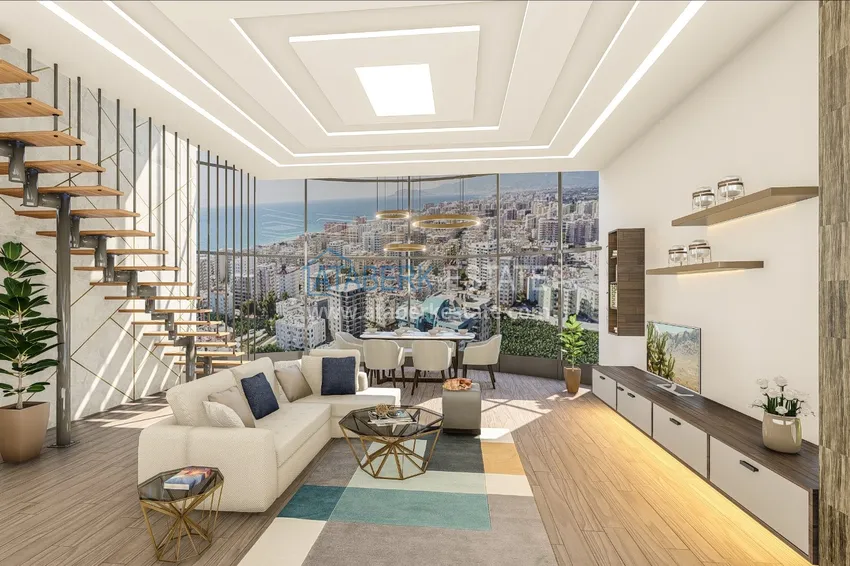 Приобрести Впечатляющий модный проект жилого комплекса в Махмутларе 1 