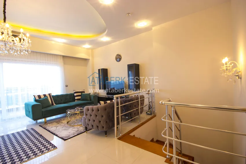 Приобрести Дуплекс в Махмутларе меблированный с видовыми характеристиками  13 