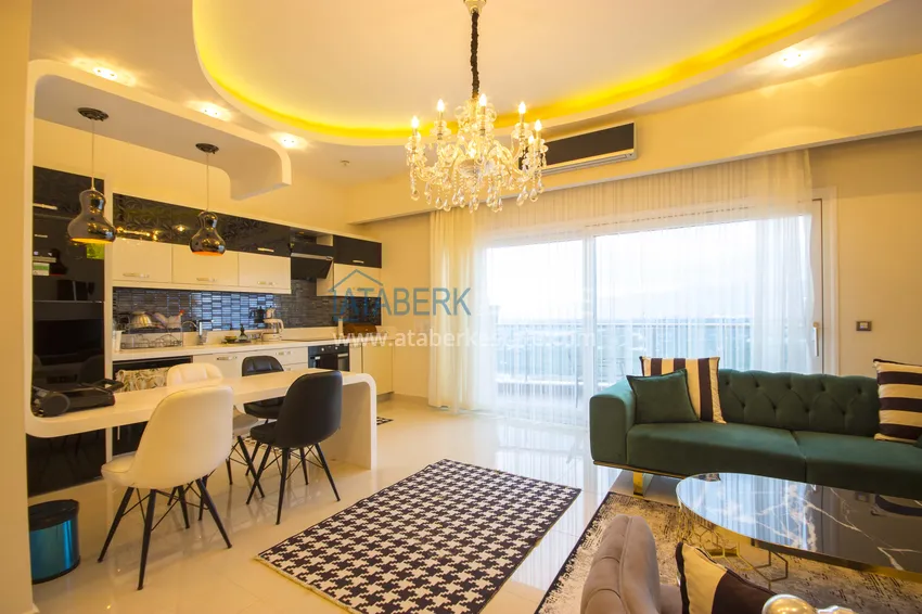 Приобрести Дуплекс в Махмутларе меблированный с видовыми характеристиками  16 