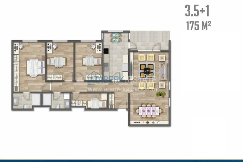 Купить дешево Квартиры и коммерческая недвижимость в Стамбуле, район Эсенюрт в новом элитном жилом комплексе 6