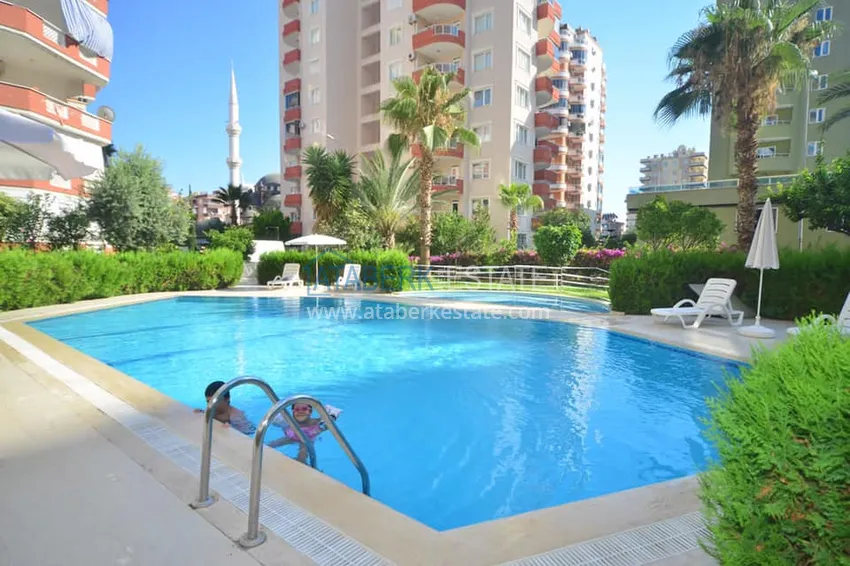 Квартира в Махмутларе с частичным видом на море в комплексе с бассейном 3 