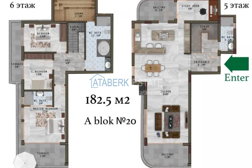 Купить дешево Квартира в Махмутларе с чистовой отделкой в молодом комплексе  19 