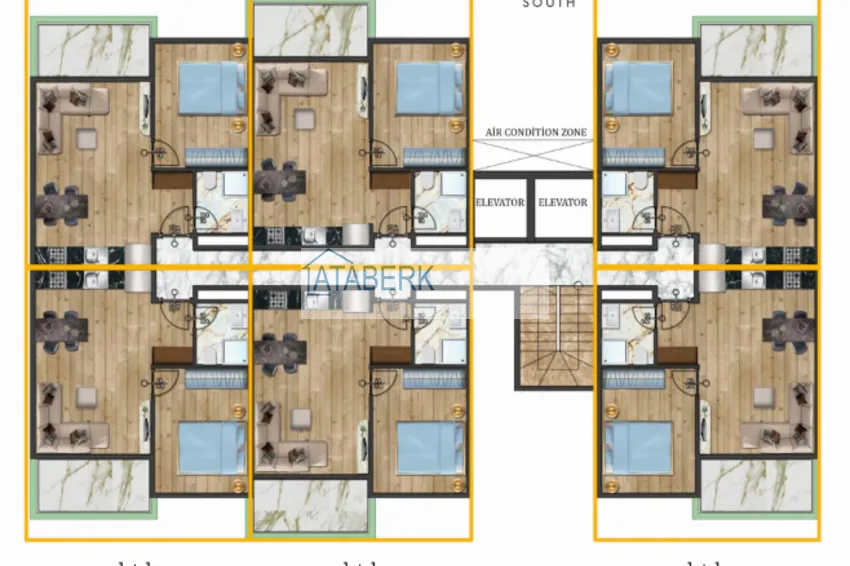 Купить дешево Двухкомнатные квартиры в жилом комплексе комфорт-класса в Каргыджаке в Алании 6 