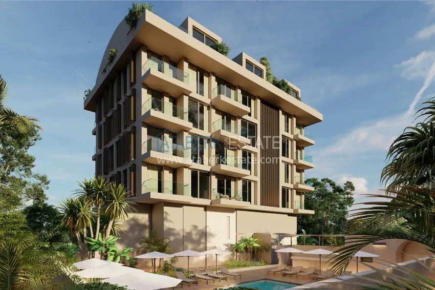 Двухкомнатные квартиры в жилом комплексе комфорт-класса в Каргыджаке в Алании 1 