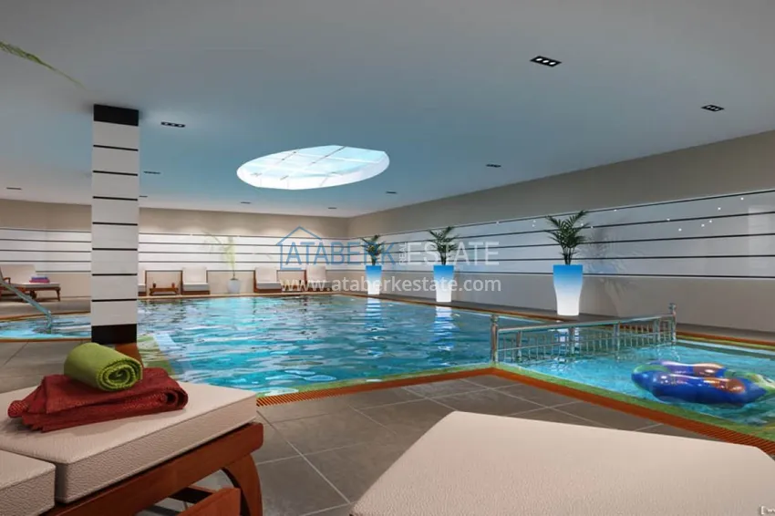 Квартира в Махмутларе современный интерьер, вид на горы, комфортабельном комплекс  17 