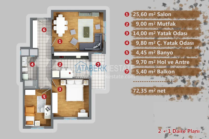 Купить дешево Квартиры в Анталии, район Кепез с газификацией от застройщика 2 