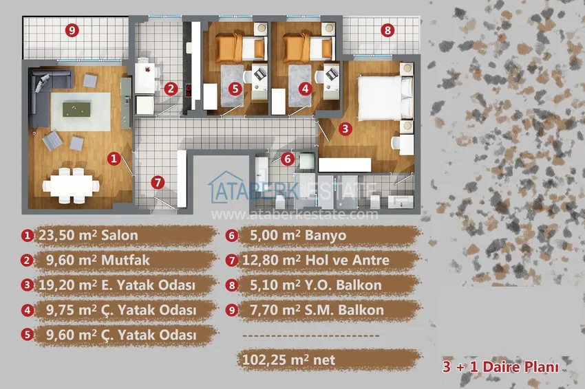 Купить дешево Квартиры в Анталии, район Кепез с газификацией от застройщика 3 