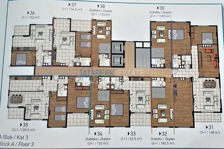 Купить дешево Высококачественный новый жилой комплекс в районе Оба 3 