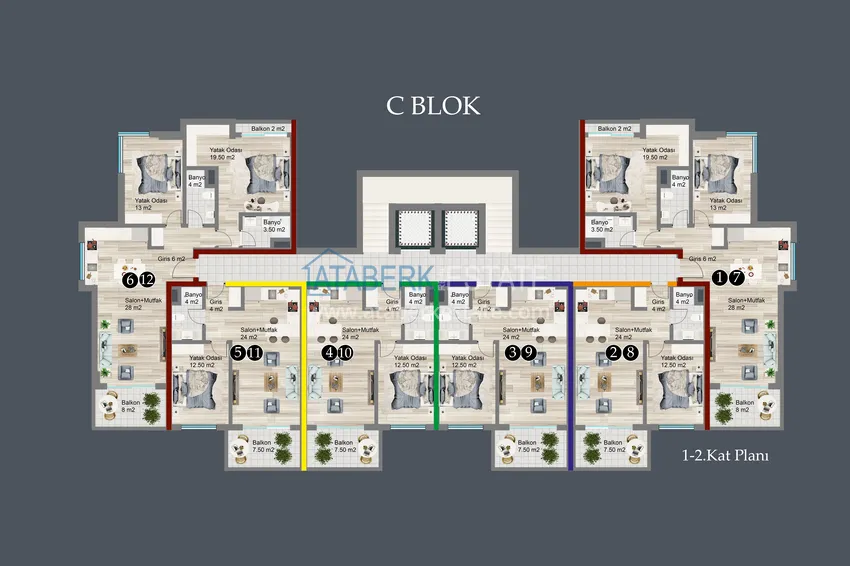 Купить дешево Роскошный проект жилого комплекса в Алании в районе Оба 7 
