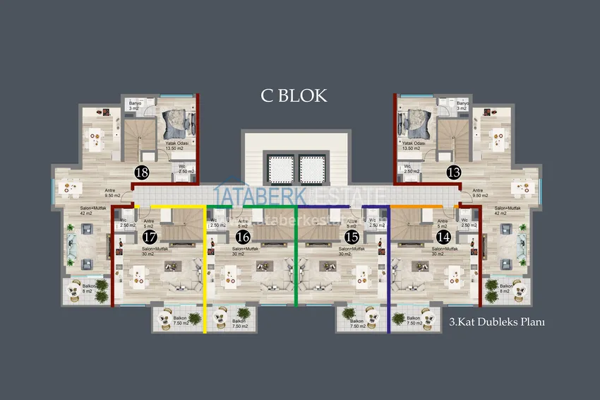 Купить дешево Роскошный проект жилого комплекса в Алании в районе Оба 8 