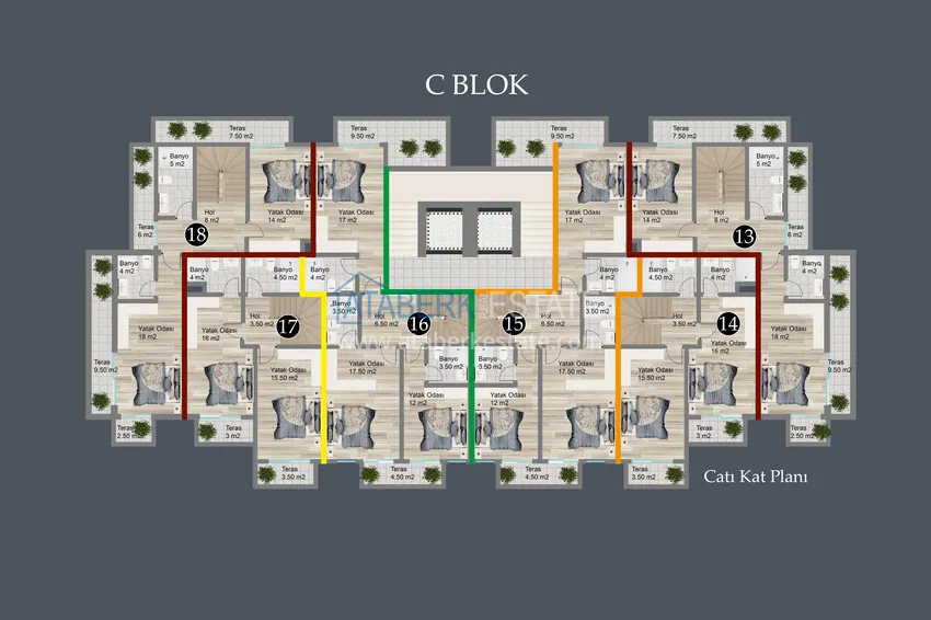 Купить дешево Роскошный проект жилого комплекса в Алании в районе Оба 9 