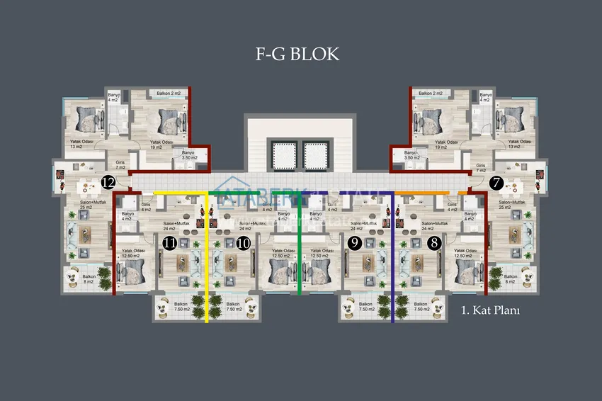 Купить дешево Роскошный проект жилого комплекса в Алании в районе Оба 11 