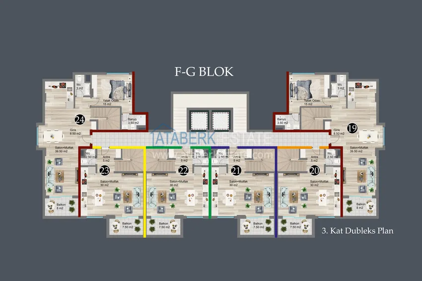 Купить дешево Роскошный проект жилого комплекса в Алании в районе Оба 13 