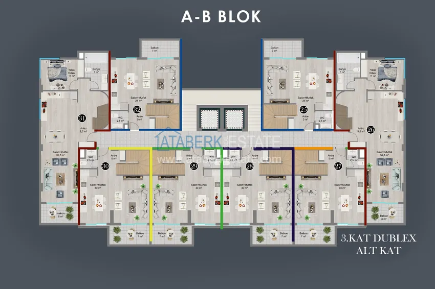 Купить дешево Роскошный проект жилого комплекса в Алании в районе Оба 5 