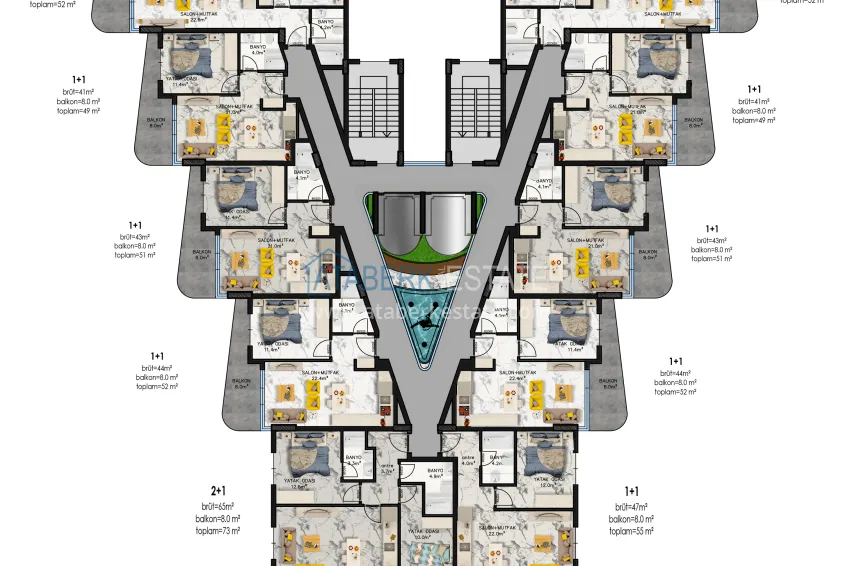 Купить дешево Новый жилой комплекс комфорт-класса с функциональными планировками в Махмутларе, Алания  2 
