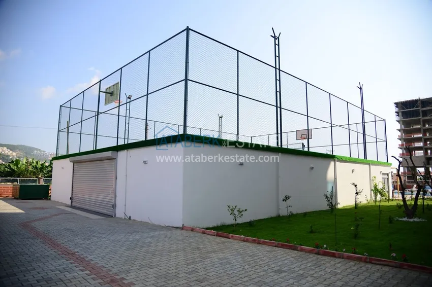 Квартира в Махмутларе с мебелью видом на горы в комплексе с частным пляжем  7 