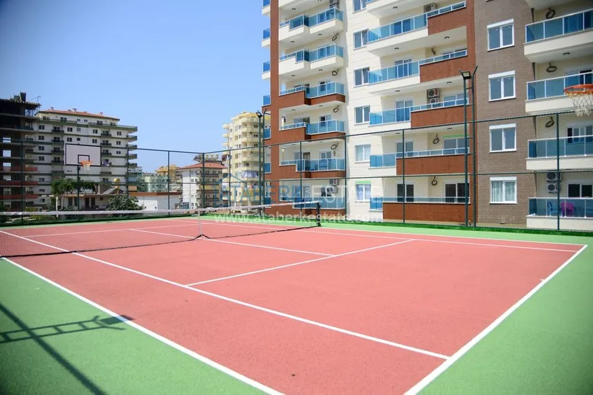 Квартира в Махмутларе с мебелью видом на горы в комплексе с частным пляжем  8 