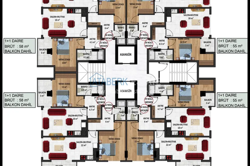 Купить дешево Новый инвестиционный проект жилого комплекса в центре Аланьи от застройщика по ценам нулевого этапа 1 