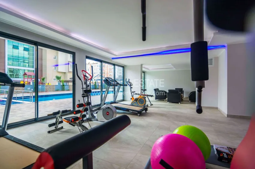 Квартира в Махмутларе с новой мебелью, застекленным балконом 16 