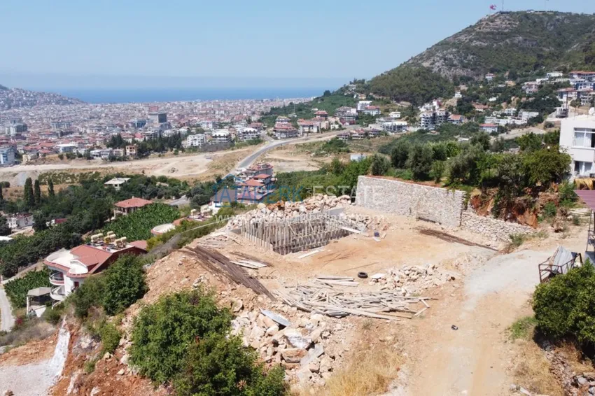 Видовая частная вилла в районе Джикджилли на этапе строительства  12 