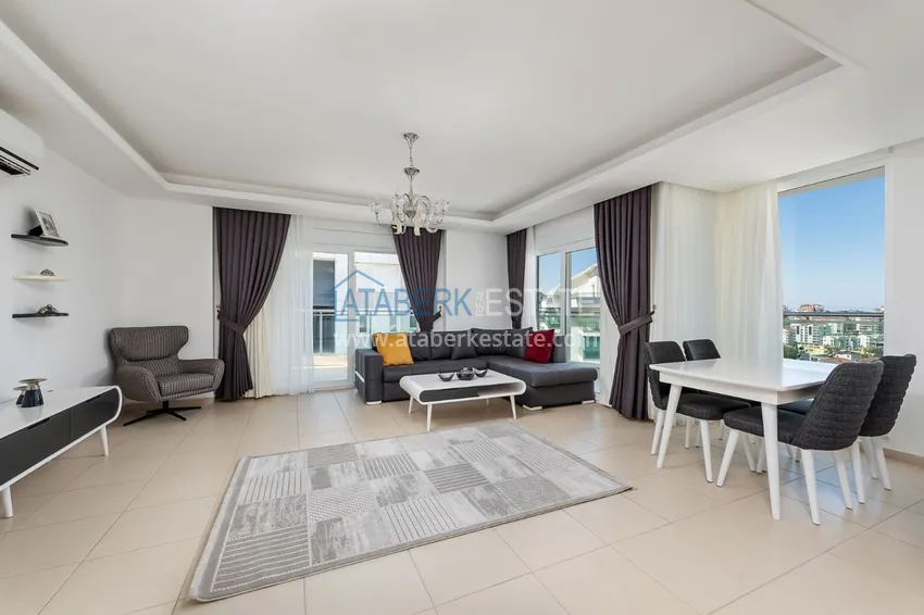 Приобрести Пентхаус в Авсалларе меблированный с видом на море в элитном комплексе  2 