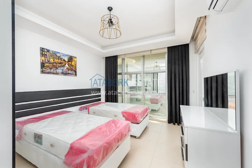 Приобрести Пентхаус в Авсалларе меблированный с видом на море в элитном комплексе  8 