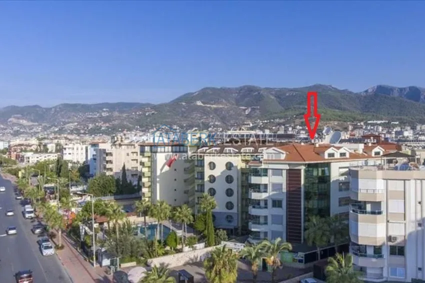 Квартира в Оба - современный интерьер, боковой вид на море, первая береговая  1 