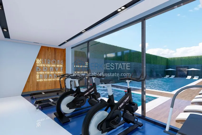 Двухкомнатная квартира в центре Алании с частичным видом на море в строящемся комплексе  20 