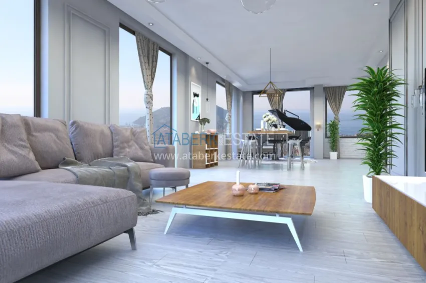 Приобрести Новый элитный проект жилого комплекса в Алании – горный район Тепе 9 