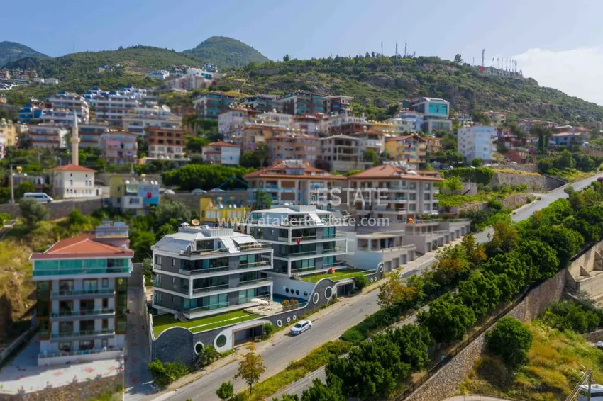 Видовая квартира в центре Алании в эксклюзивном комплексе  7 