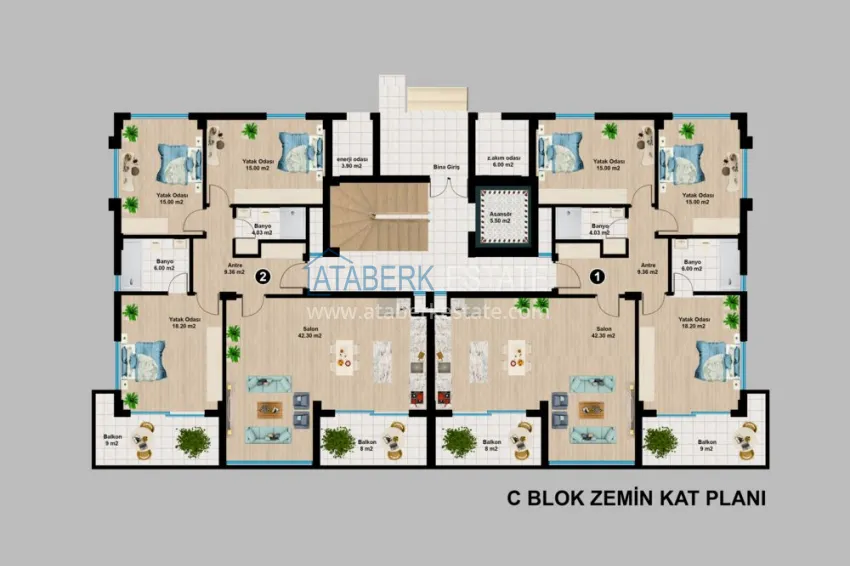 Купить дешево Новый элитный проект жилого комплекса в Алании – горный район Тепе 9 