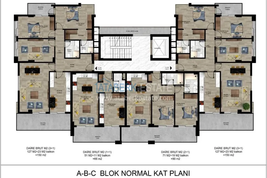 Купить дешево Квартира в районе Оба с чистовой отделкой, в новом комплексе 3 