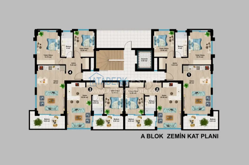 Купить дешево Новый элитный проект жилого комплекса в Алании – горный район Тепе 4 