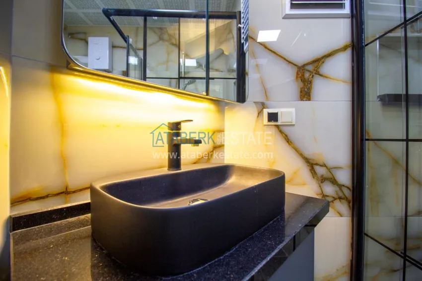 Приобрести Квартира в центре Алании стильный интерьер, отдельная кухня, застекленный балкон  4 