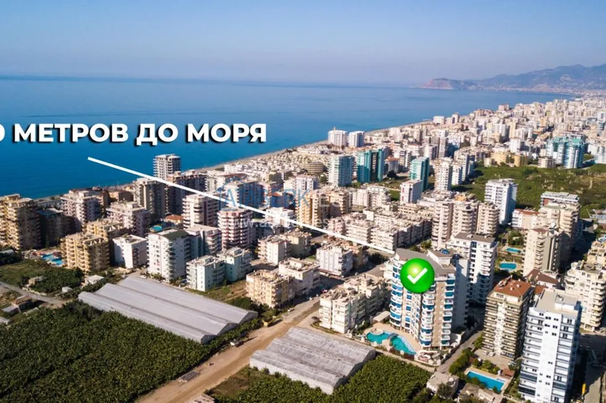 Квартира в Махмутларе видовая, меблированная в комплексе премиум класса  8 