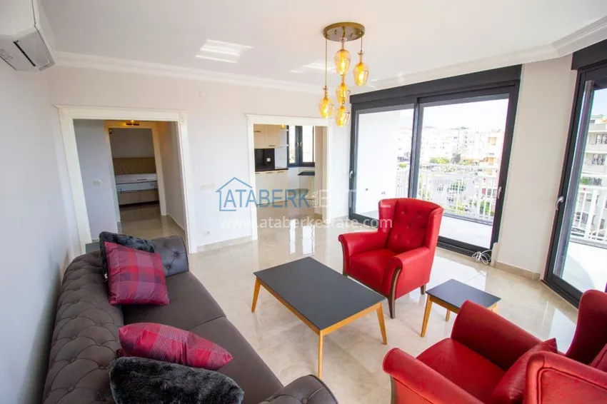 Приобрести Квартира в центре Алании стильный интерьер, отдельная кухня, застекленный балкон  7 