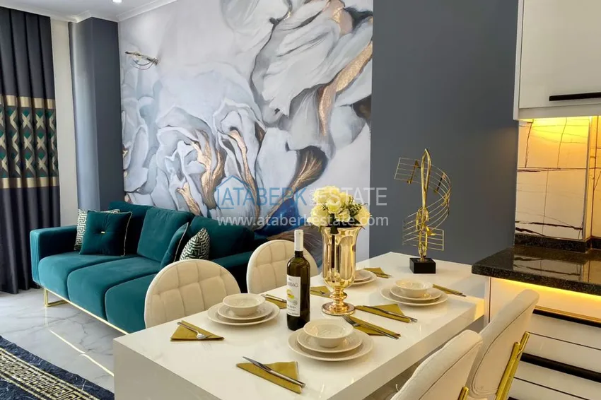 Приобрести Квартиры в Махмутларе, с новой мебелью в современном комплексе 9 