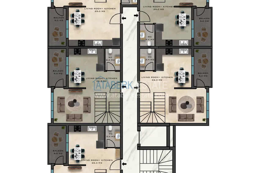 Купить дешево Квартиры в Алании на этапе строительства район Махмутлар 3 