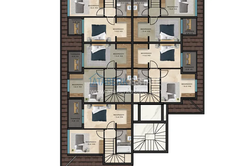Купить дешево Квартиры в Алании на этапе строительства район Махмутлар 4 