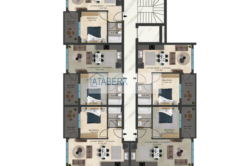 Купить дешево Квартиры в Алании на этапе строительства район Махмутлар 6 
