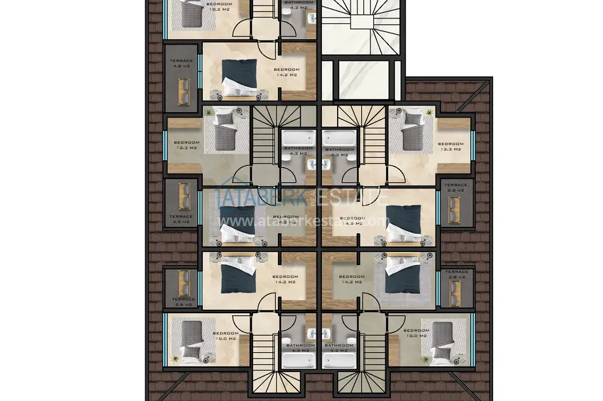 Купить дешево Квартиры в Алании на этапе строительства район Махмутлар 8 